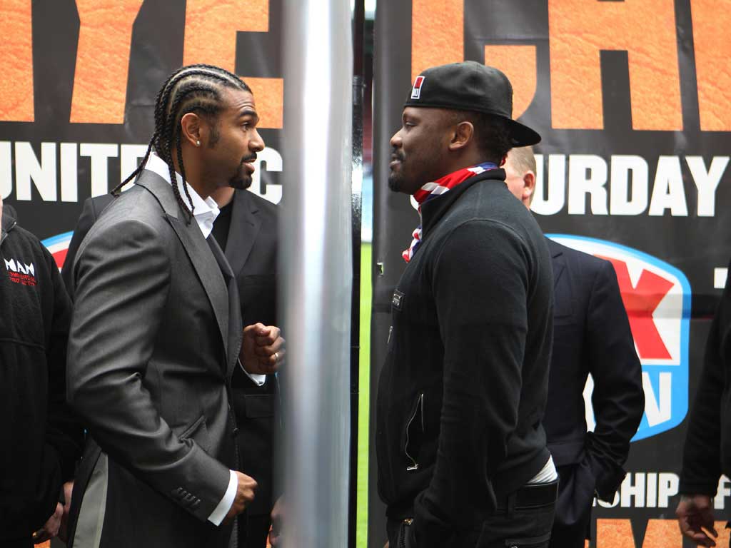 Fence of fury: David Haye and Dereck Chisora continue the war of words