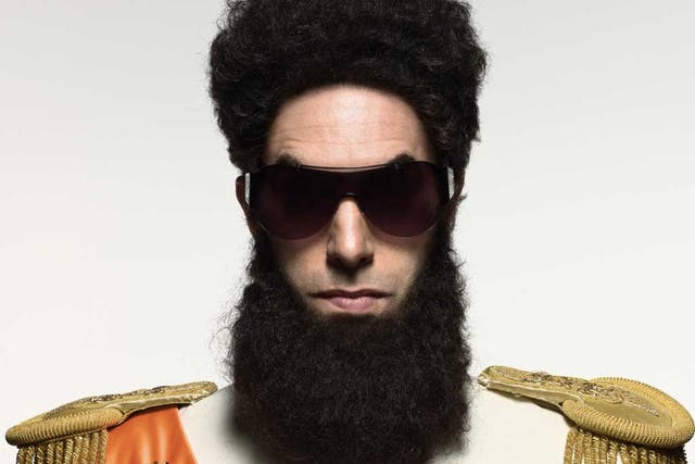 General Aladeen, played by Sacha Baron Cohen, will grace our cinema screens this week in The Dictator