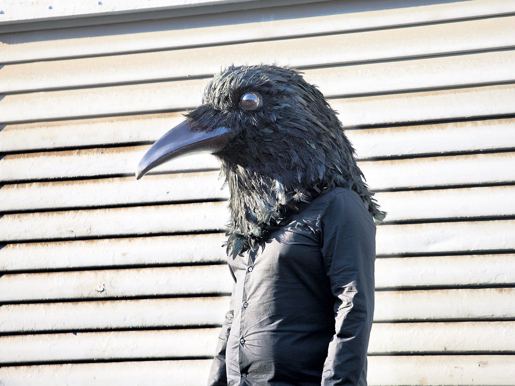 A puppetry prop for the new show of Ted Hughes’s dark poetry collection Crow, in Greenwich