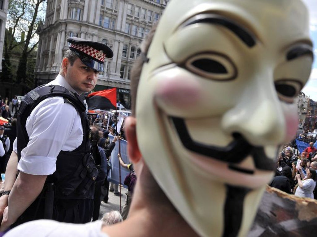 Occupy London protesters demonstrate outside St. Paul's Cathedral