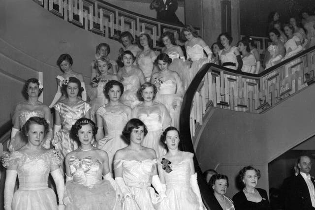 Dedicated frill-seekers: debutantes attend the Queen Charlotte’s Ball at Grosvenor House,1950