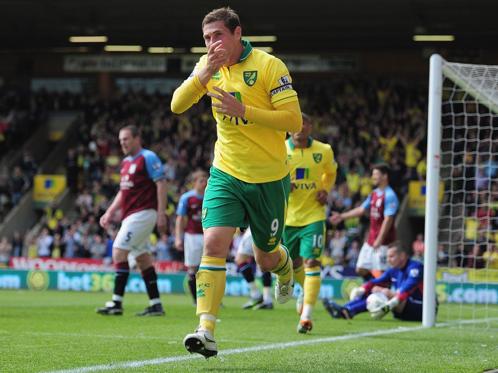 Norwich captain Grant Holt scored a hat-trick for his side, his 17th of the season