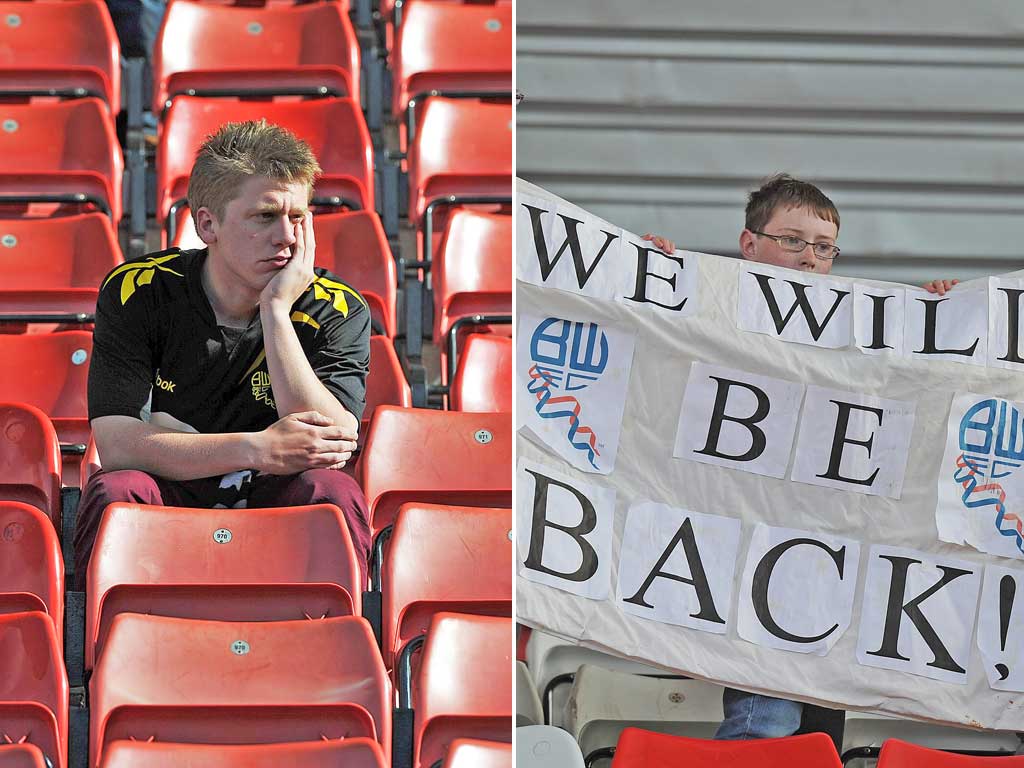 Relegation is all too much for Bolton fans