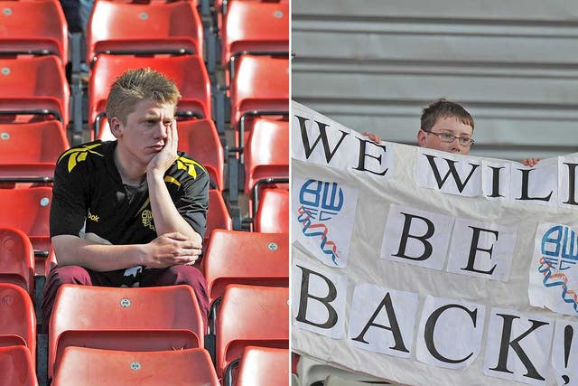 Relegation is all too much for Bolton fans