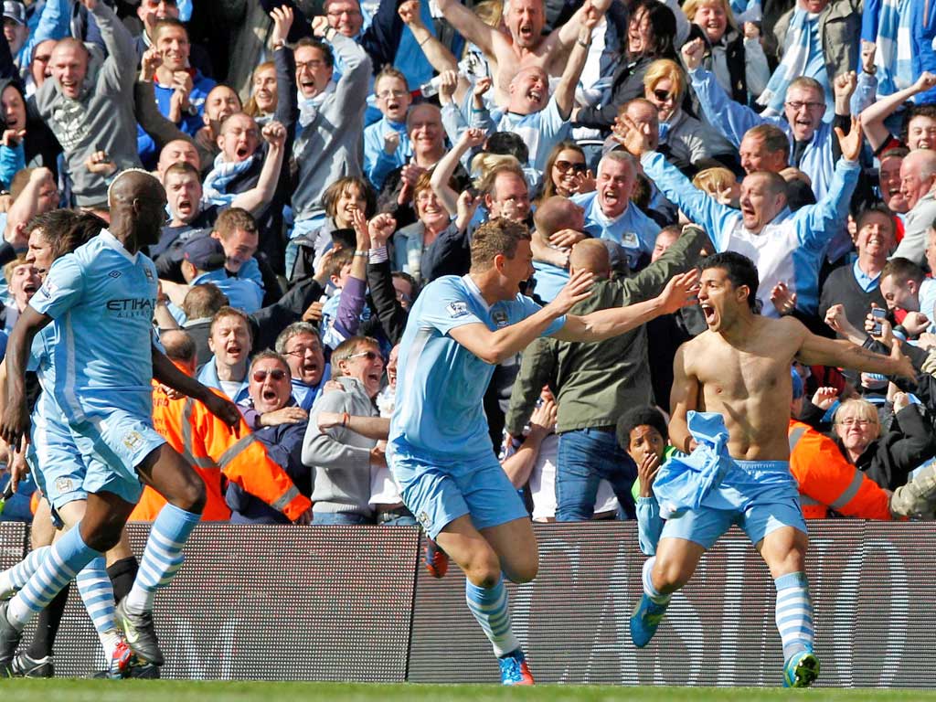The joy on Sergio Aguero’s face is there for all to see – his last-gasp goal won City the league