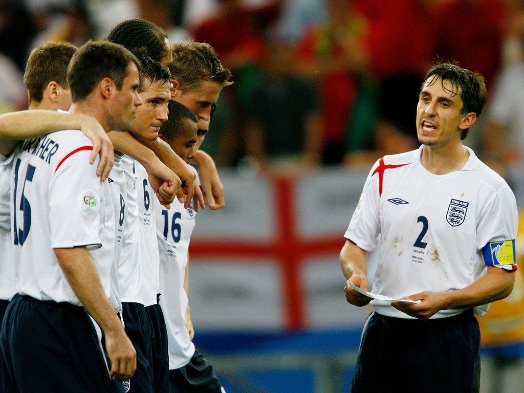 Gary Neville pictured at the 2006 World Cup