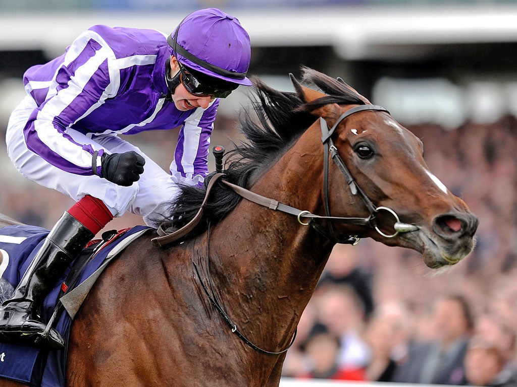 Joseph O’Brien celebrates winning the 2,000 Guineas with Camelot