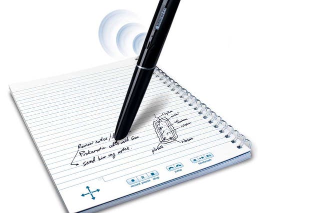 <p>1. Livescribe ECO Smartpen</p>
<p>£79, dixons.co.uk</p>
<p>This smartpen is light, portable and captures everything you write in your notebook, notepad or paper, allowing you to print it out later at your leisure.</p>