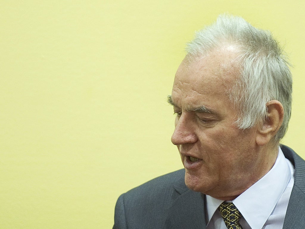 Mladic, in a suit and tie, looked healthier than at previous pretrial hearings