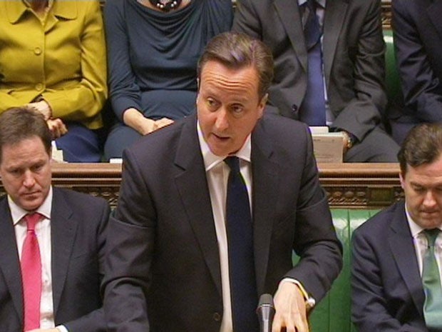 David Cameron responds to questions in the House of Commons about the prospects for the eurozone