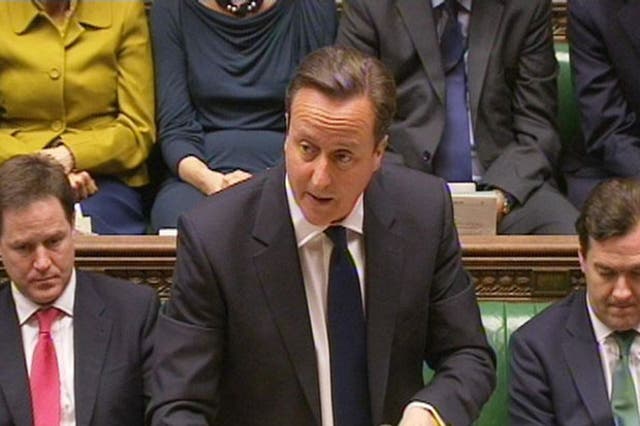 David Cameron responds to questions in the House of Commons about the prospects for the eurozone