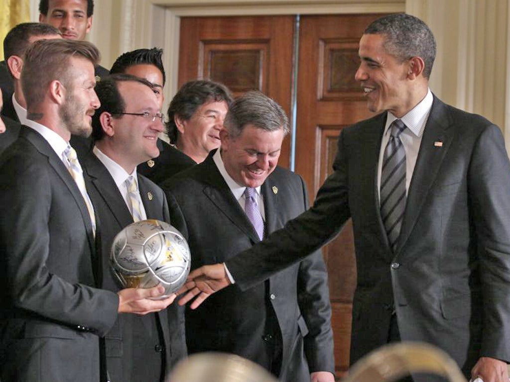 Take one for the team: David Beckham’s good-natured reaction to Obama’s teasing