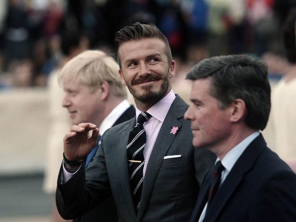 David Beckham pictured at today's ceremony