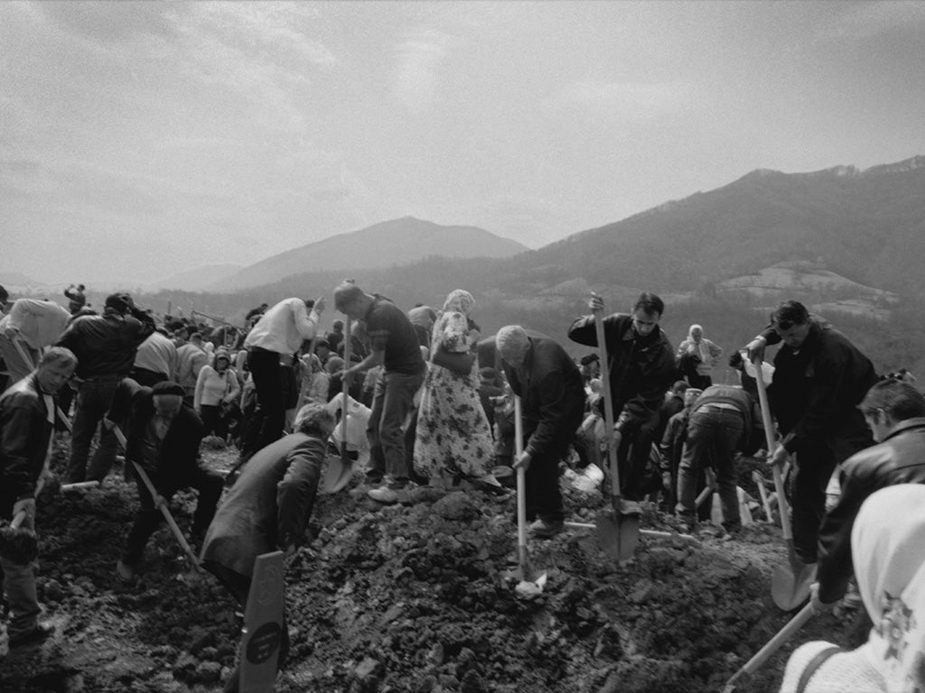 Potočari; the burial of 600 coffins at the Potočari memorial centre