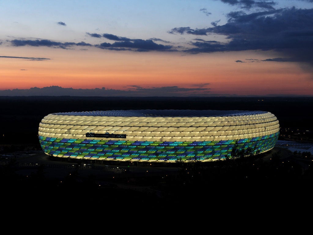 A view of the Allianz Arena which will host the final