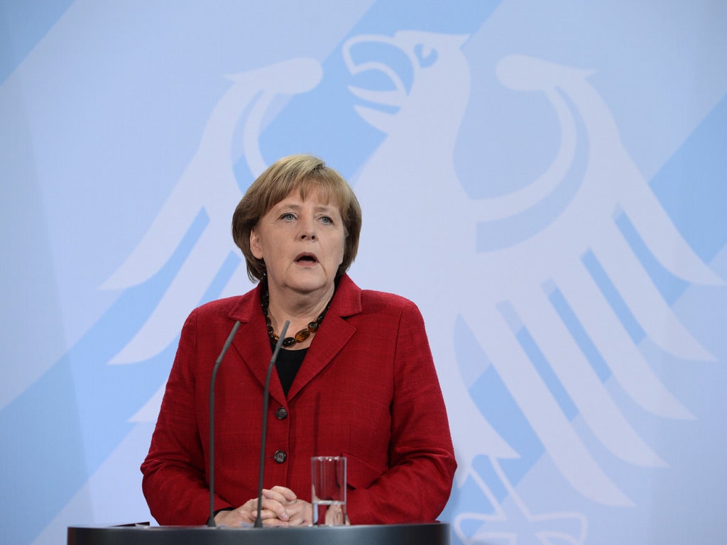 Greece's government spokesman says German Chancellor Angela Merkel has floated the idea that the country hold a referendum on the euro alongside national elections next month