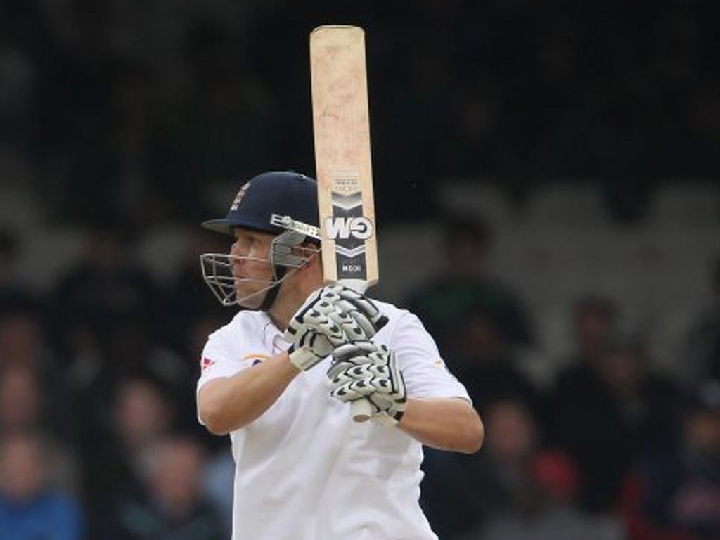 Jonathan Trott excels at Lord's again on his way to his 10th Test
half-century in just three years