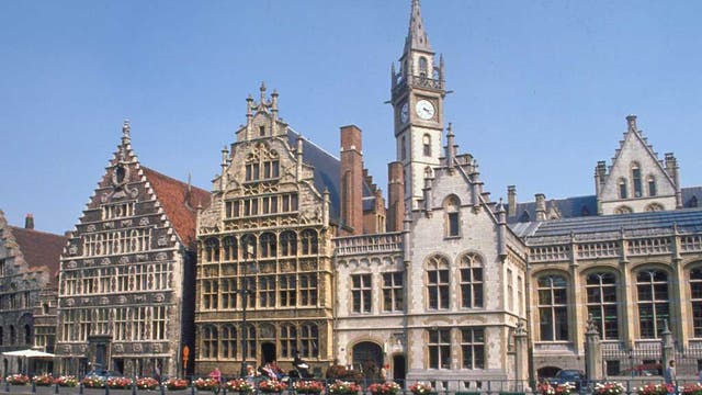 Ghent's pretty riverside street, Graslei