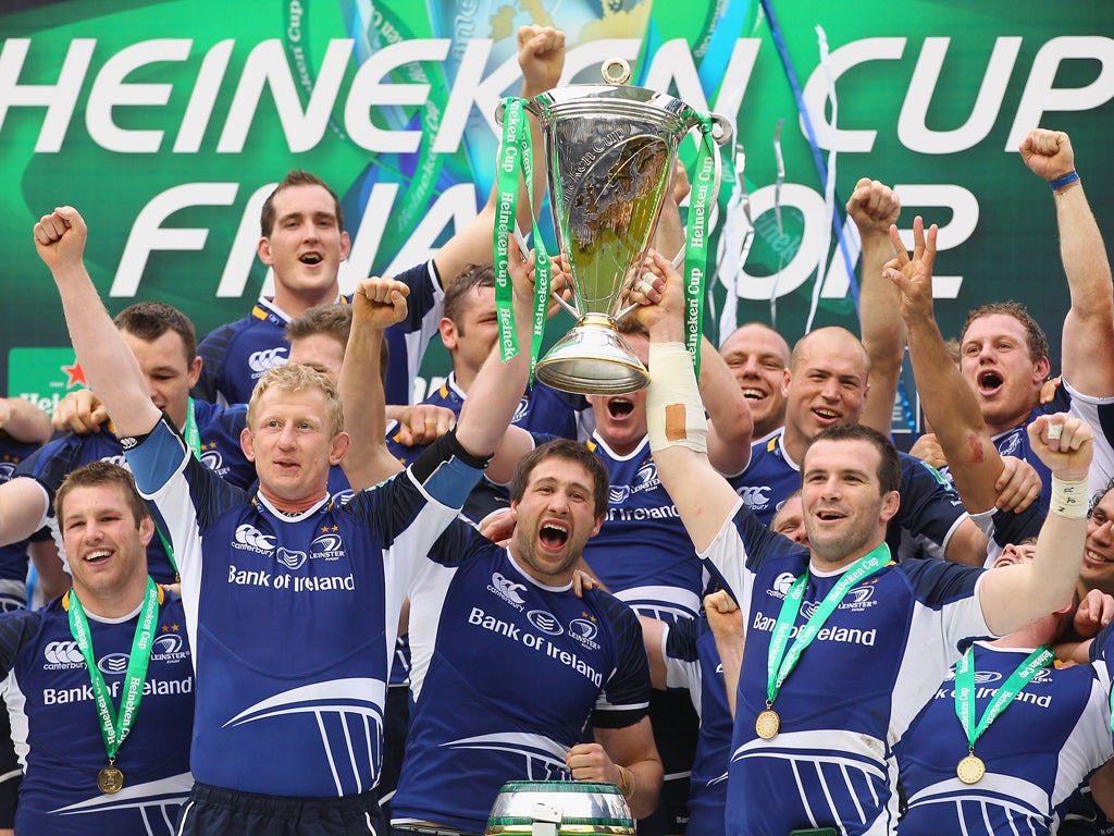 Leinster celebrate their Heineken Cup win