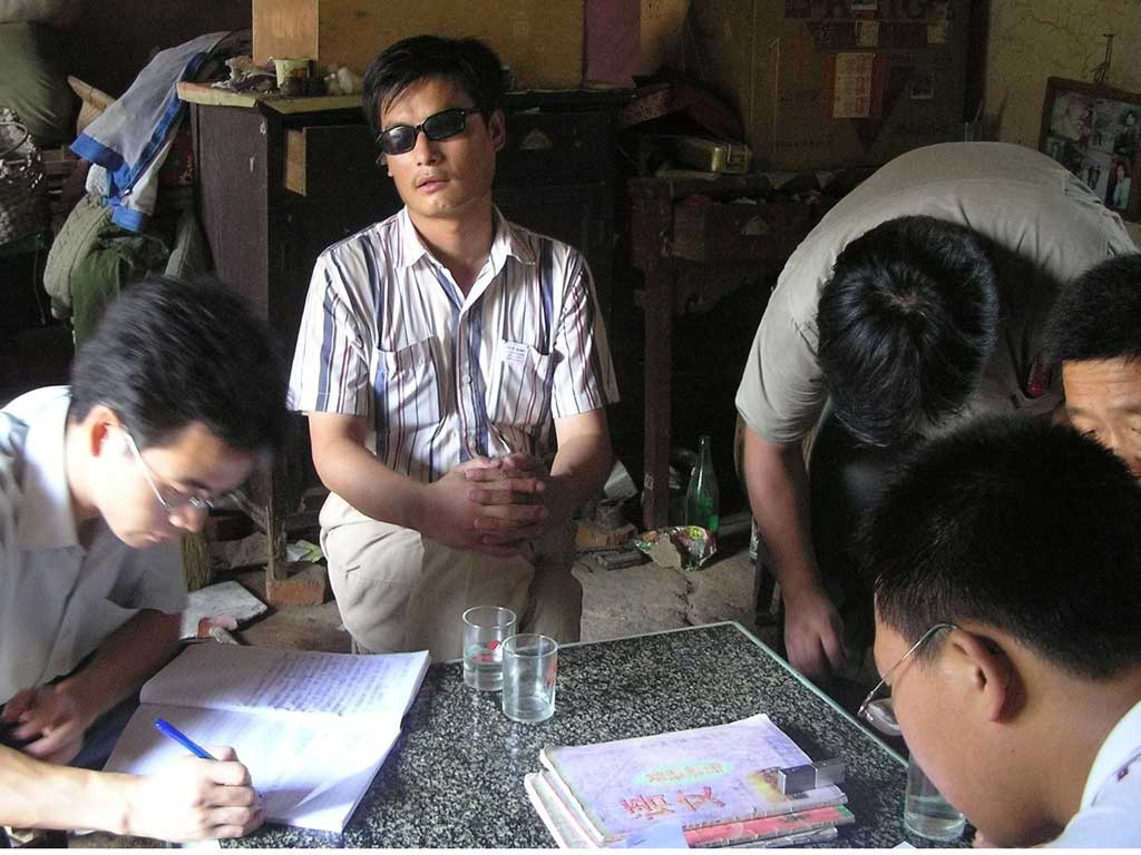 A free man: Chen, a lawyer who defended human rights, has flown to the US with his family