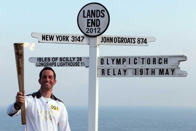 The Olympic torch begins its nationwide journey in Cornwall with Ben Ainslie