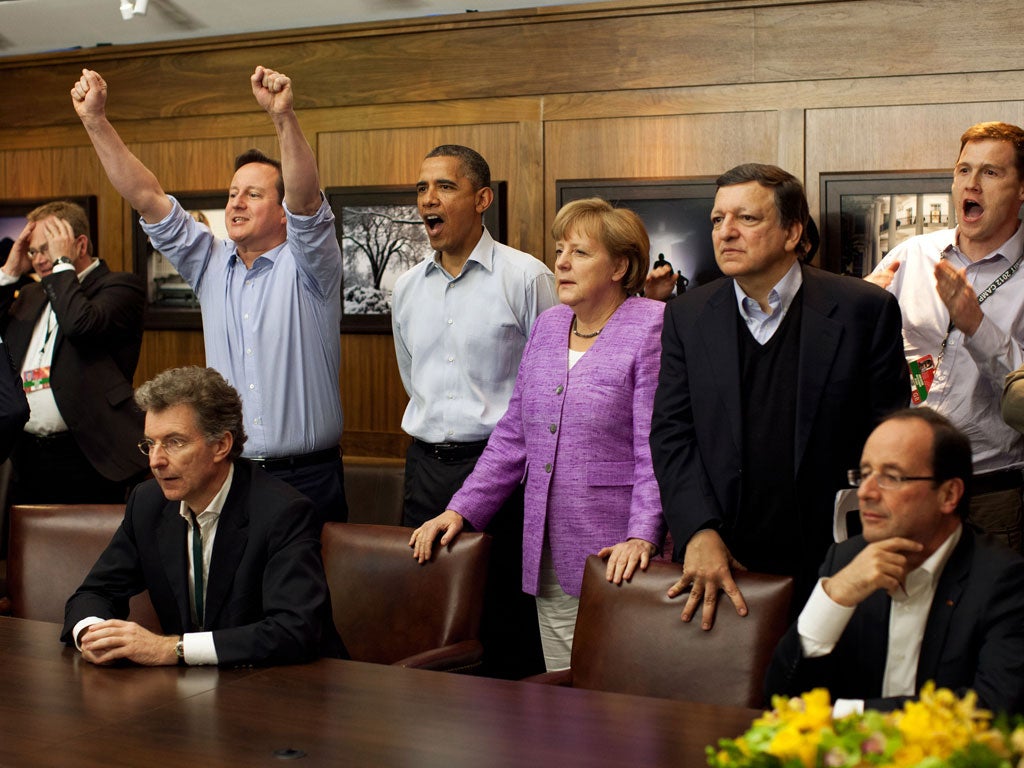 A jubilant David Cameron