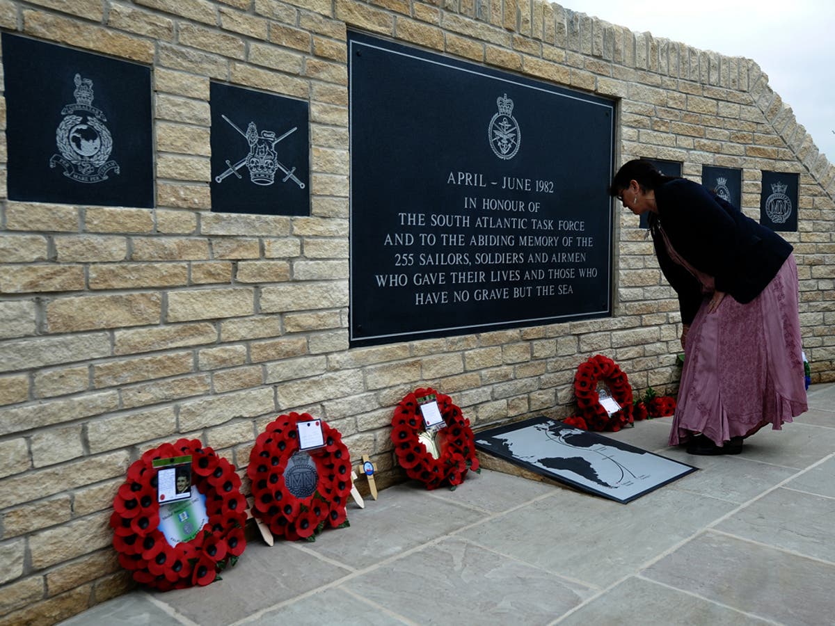 New Falklands memorial unveiled in Staffordshire | The Independent ...