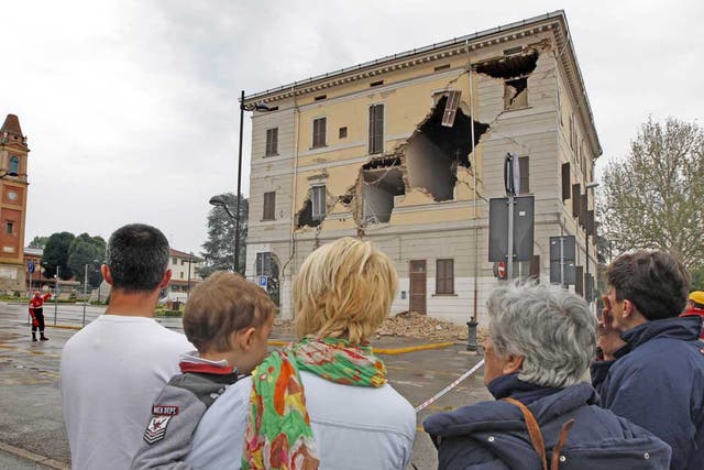 Quake hit Sant’Agostino town hall