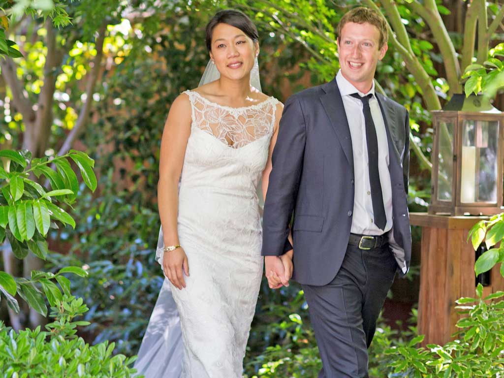 Mark Zuckerberg married Priscilla Chan in California barely a day after seeing Facebook go public on the Nasdaq exchange
