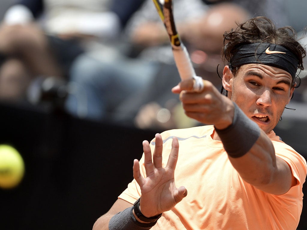 Nadal in action at the Rome Masters