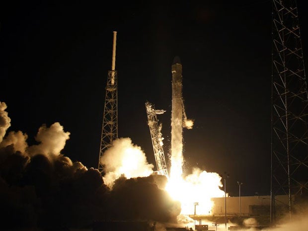 The Falcon 9 rocket blasted off from Cape Canaveral today