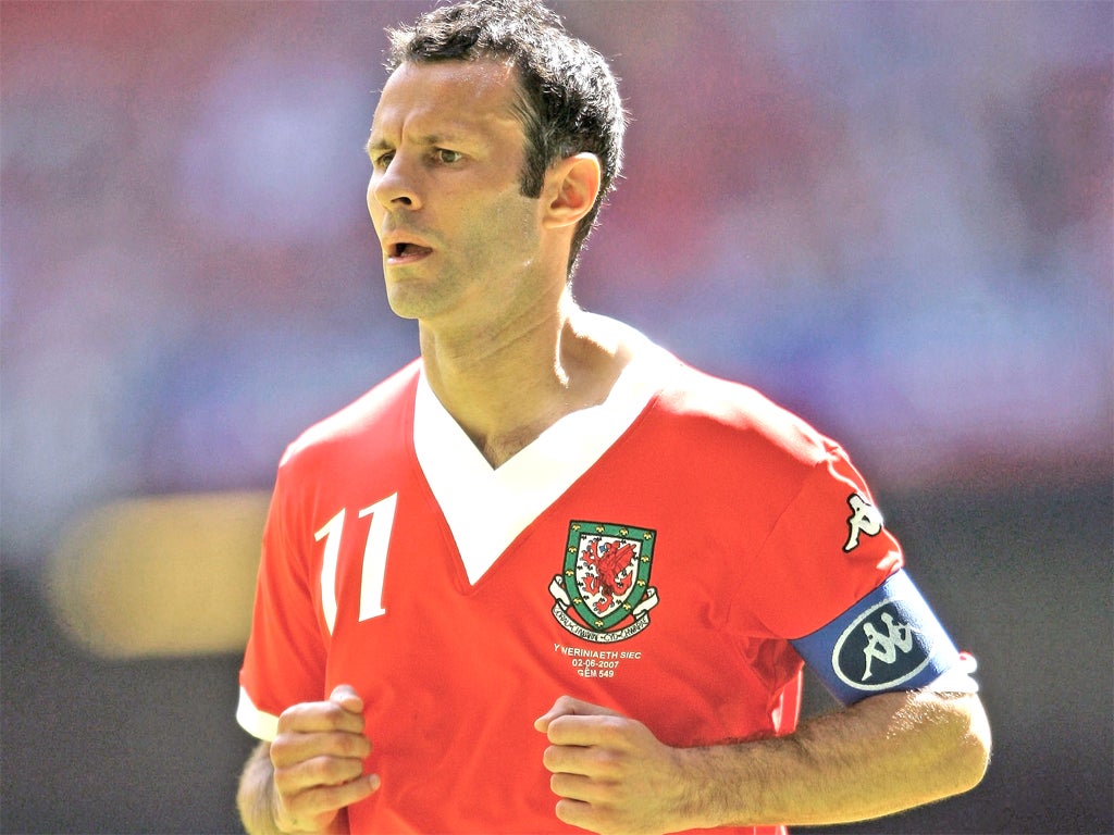 Ryan Giggs in action for Wales in 2007
