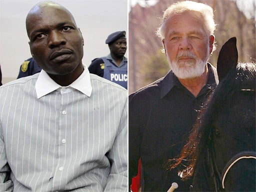 Chris Mahlangu, left, has been found guilty of murdering Eugene Terre'blanche, right