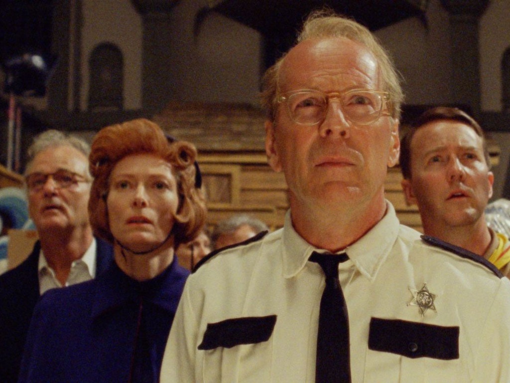 Bruce Willis plays a sherrif leading a search party in 'Moonrise Kingdom'