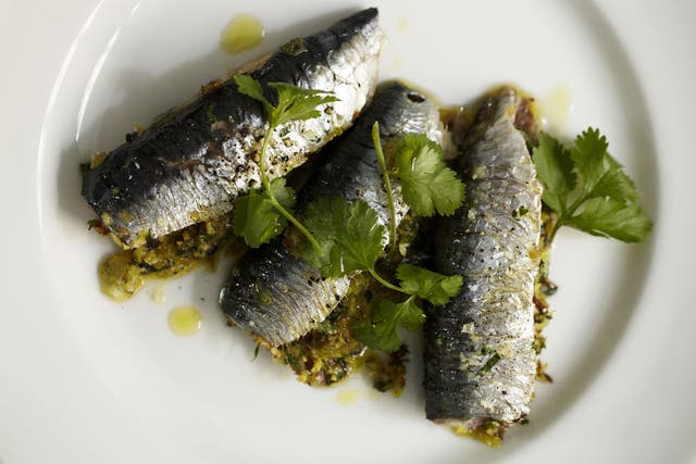Stuffed sardines is a typical north African fried fish dish