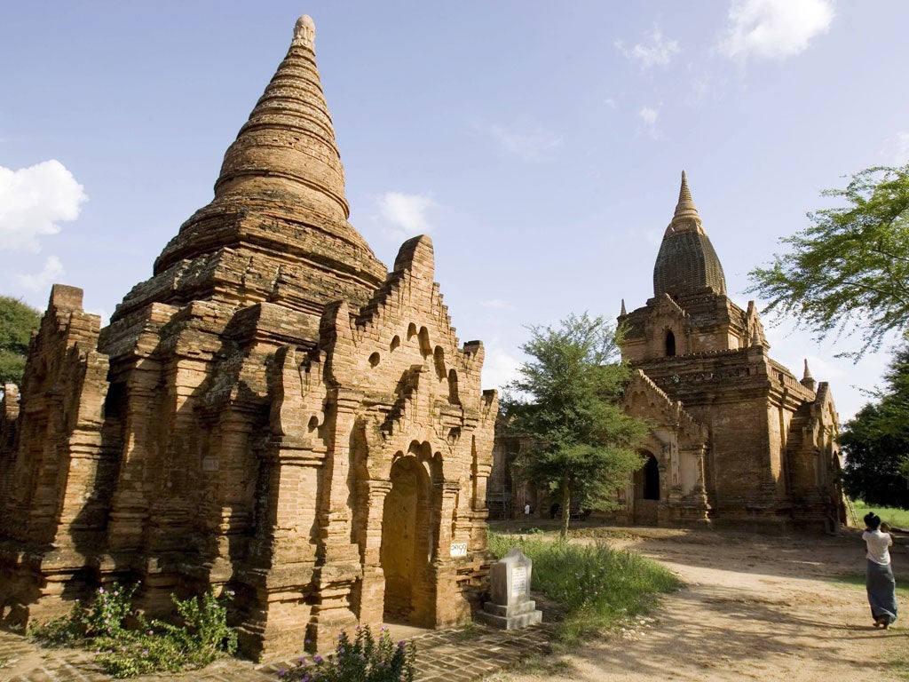 Ancient wonders: the temples of Bagan in Burma near the Irrawaddy river