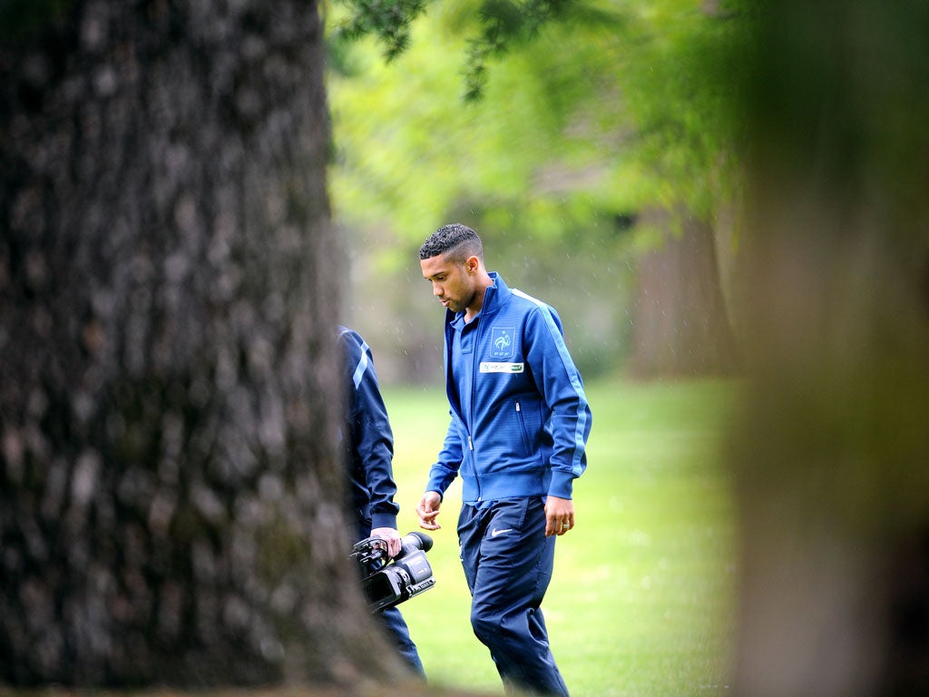 Gael Clichy pictured training for France