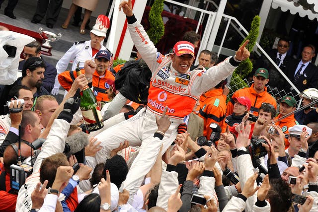 <b>2008</b><br/>
 
Lewis Hamilton overcame a puncture to claim his first Monaco Grand Prix victory in a race of changing weather conditions. Hamilton's rear puncture came on lap six, when, running second after starting third in the 78 lap race he slid off in worsening rain and limped back to the pits. The puncture forced his Mclaren team to fuel him for a long stint and he benefited from a safety car period and showed incredible pace and fortitude, often lapping a second quicker that the rest of the field to seal what he called his "greatest victory".