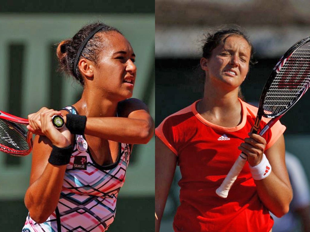 Heather Watson (left) qualified for the French Open in emphatic fashion. Laura Robson squandered two match points before losing