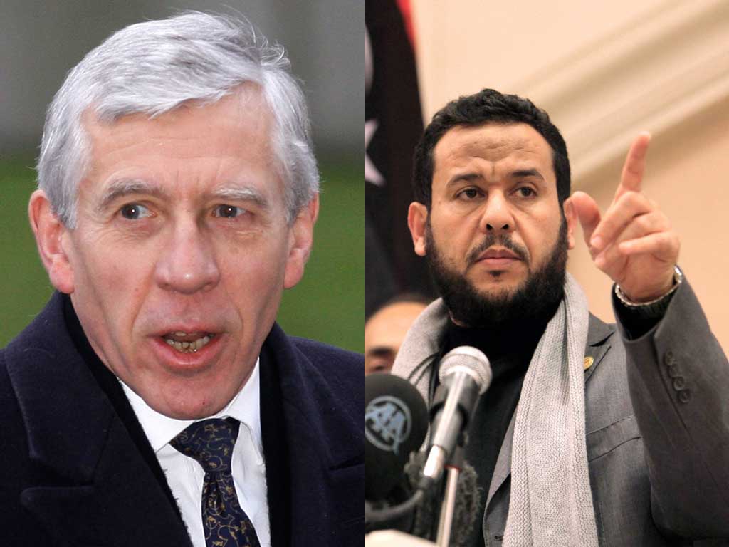 Former foreign secretary Jack Straw is being sued by Libyan Abdel Hakim Belhadj, right