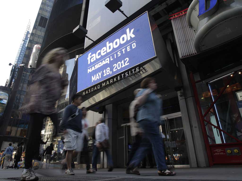 Facebook was listed on the Nasdaq in New York on 18 May
