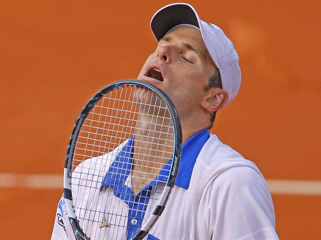 Andy Roddick’s expression tells its own story in Paris yesterday