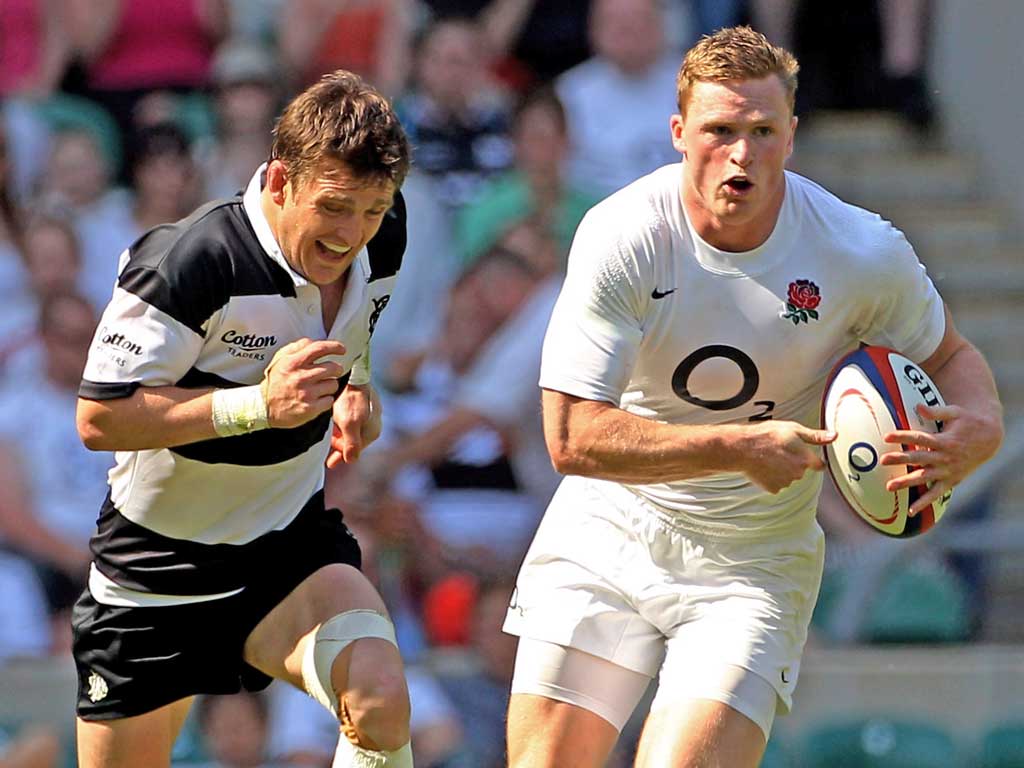 Chris Ashton scored a hat-trick of tries