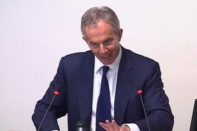 Tony Blair giving evidence at the Leveson Inquiry 