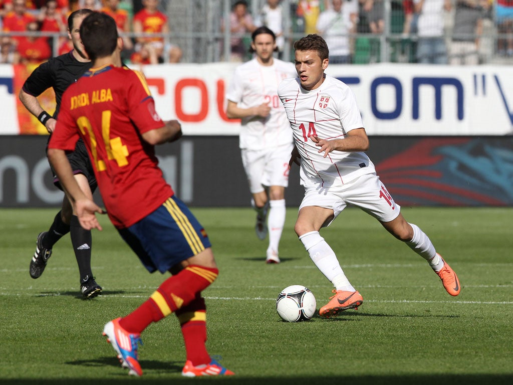 Adem Ljajic in action against Spain