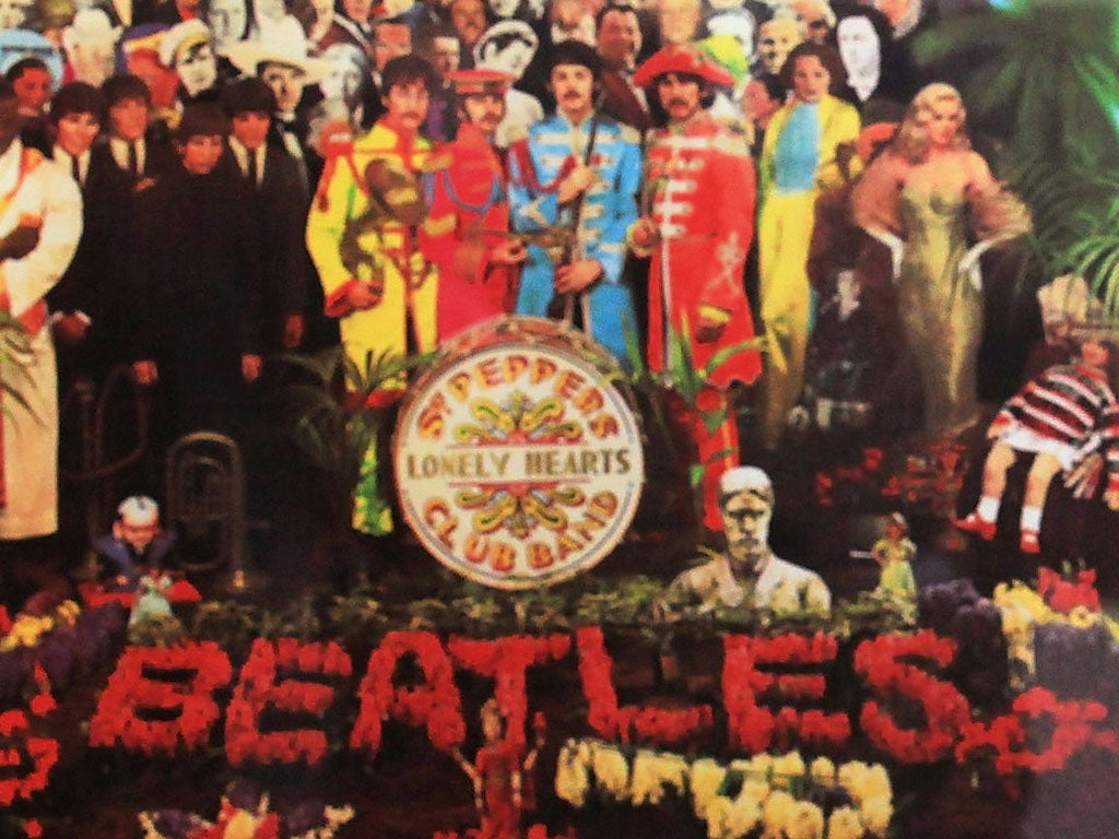 The iconic cover of The Beatles album, Sergeant Pepper's
Lonely Hearts Club