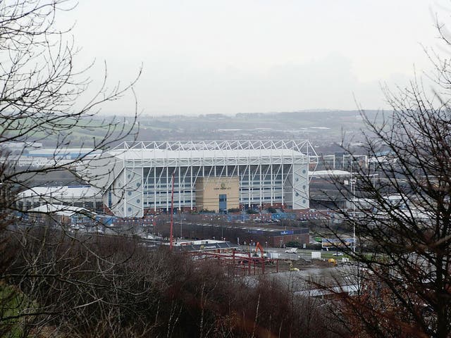 A view of Leeds' Elland Road stadium