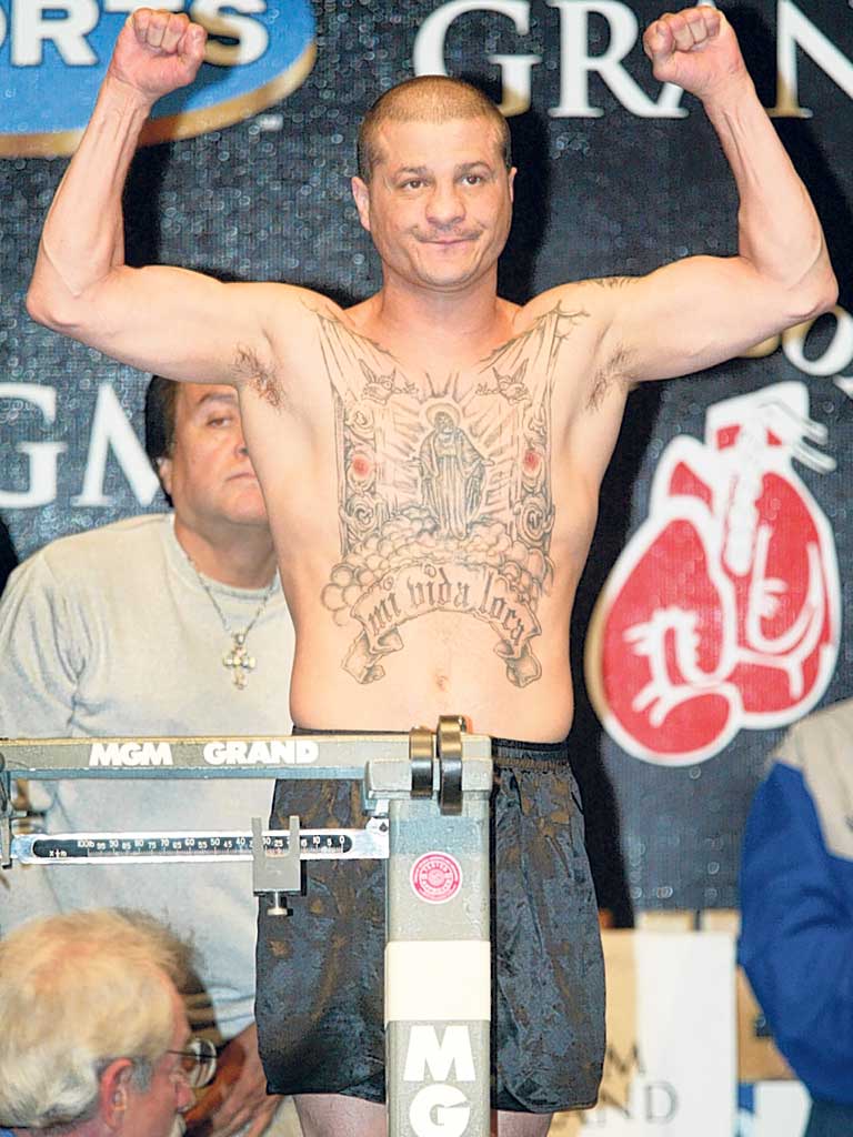 'My crazy life': Tapia at a weigh-in in 2002