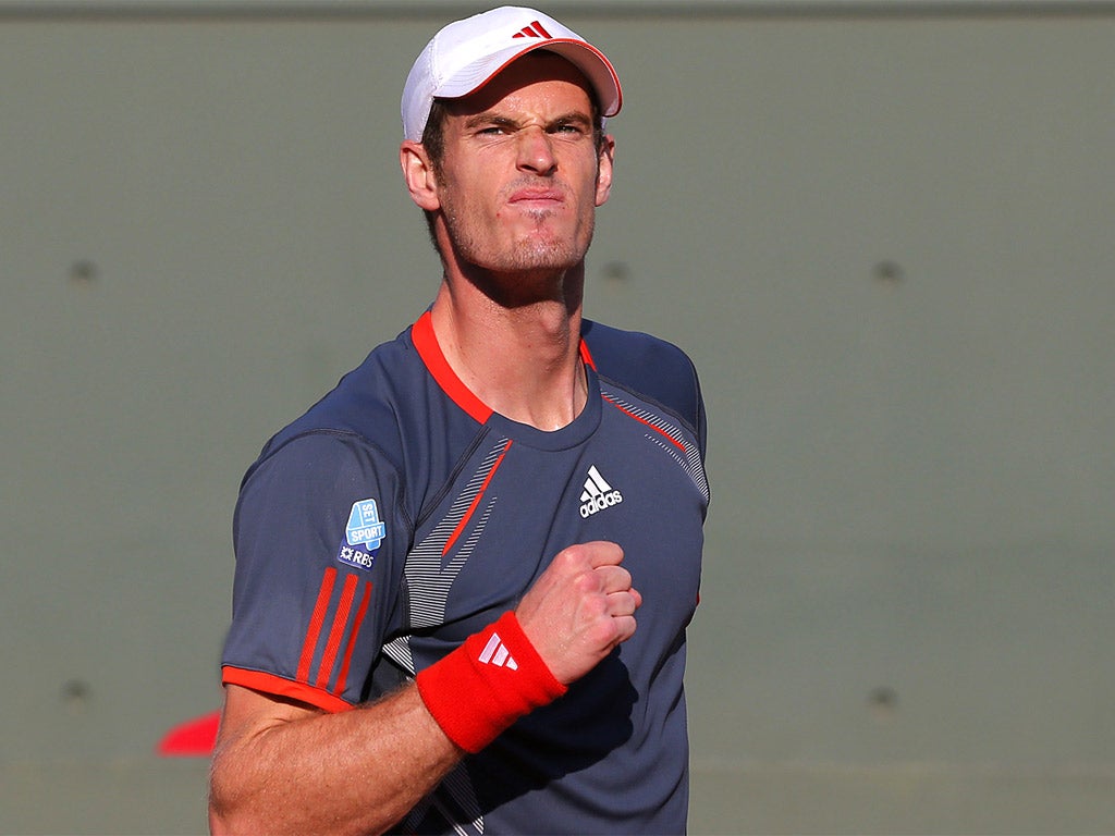 Murray clenches his fist after securing victory