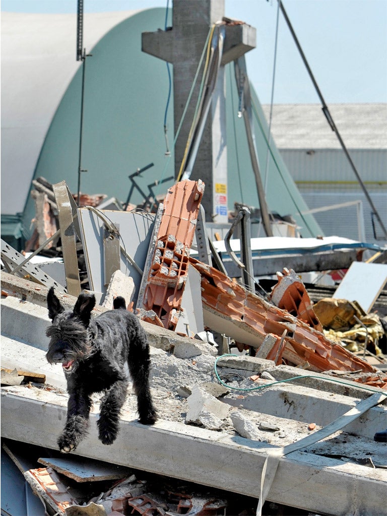 Buildings in Mirandola were badly hit